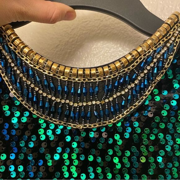 Revolution Black and Blue Sequin Dance Costume - Picture 4 of 10